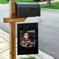 Funny Christmas Santa Claus Drinking Beer Garden Flag Wonderful Time - Wonder Print Shop