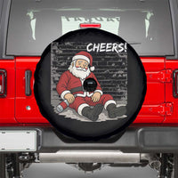 Funny Christmas Santa Claus Drinking Beer Spare Tire Cover Wonderful Time - Wonder Print Shop