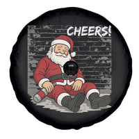 Funny Christmas Santa Claus Drinking Beer Spare Tire Cover Wonderful Time - Wonder Print Shop