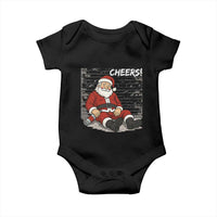 Funny Christmas Santa Claus Drinking Beer Baby Onesie Wonderful Time - Wonder Print Shop