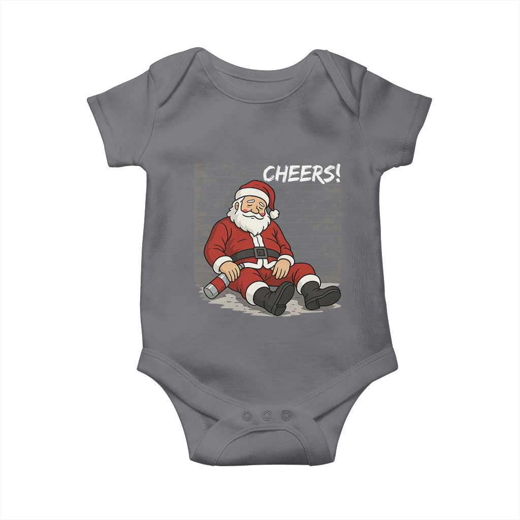 Funny Christmas Santa Claus Drinking Beer Baby Onesie Wonderful Time - Wonder Print Shop