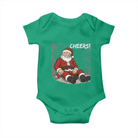 Funny Christmas Santa Claus Drinking Beer Baby Onesie Wonderful Time - Wonder Print Shop