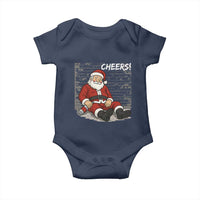 Funny Christmas Santa Claus Drinking Beer Baby Onesie Wonderful Time - Wonder Print Shop