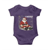 Funny Christmas Santa Claus Drinking Beer Baby Onesie Wonderful Time - Wonder Print Shop