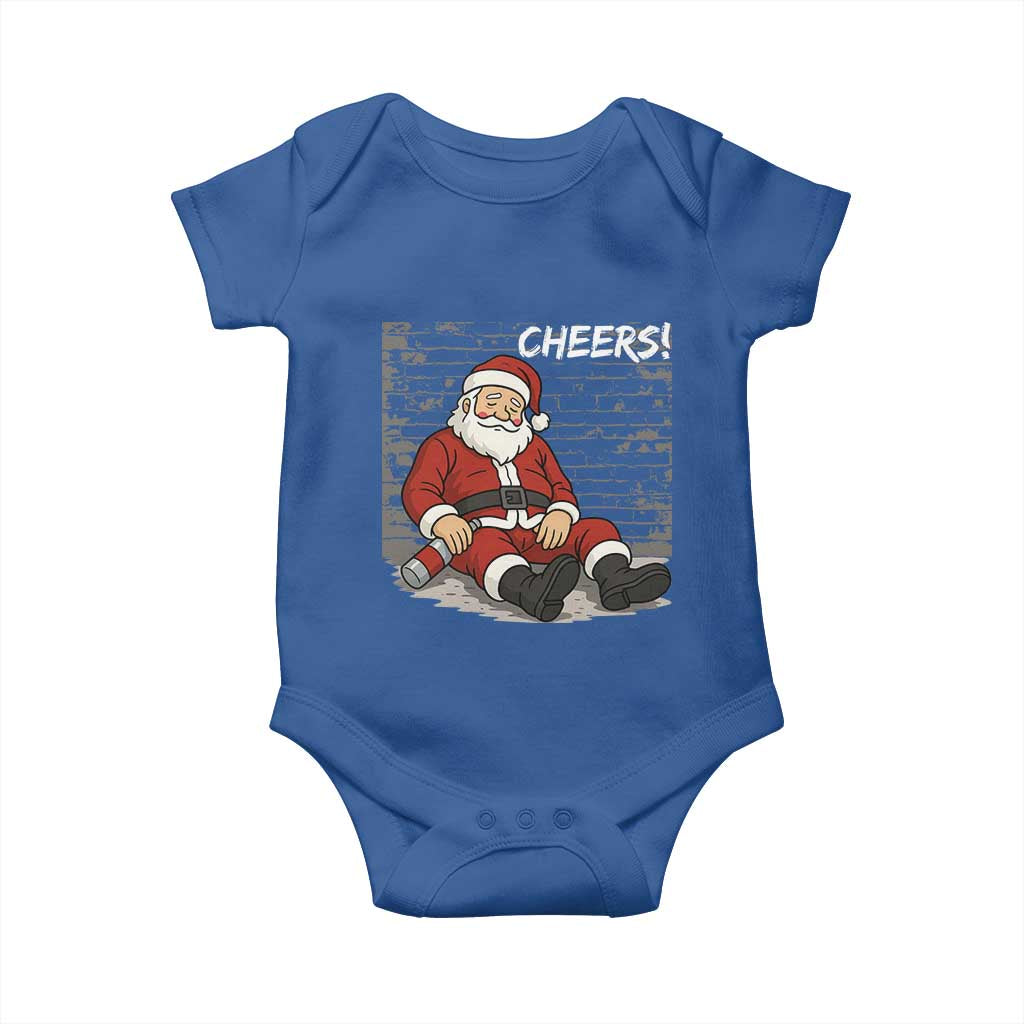 Funny Christmas Santa Claus Drinking Beer Baby Onesie Wonderful Time - Wonder Print Shop