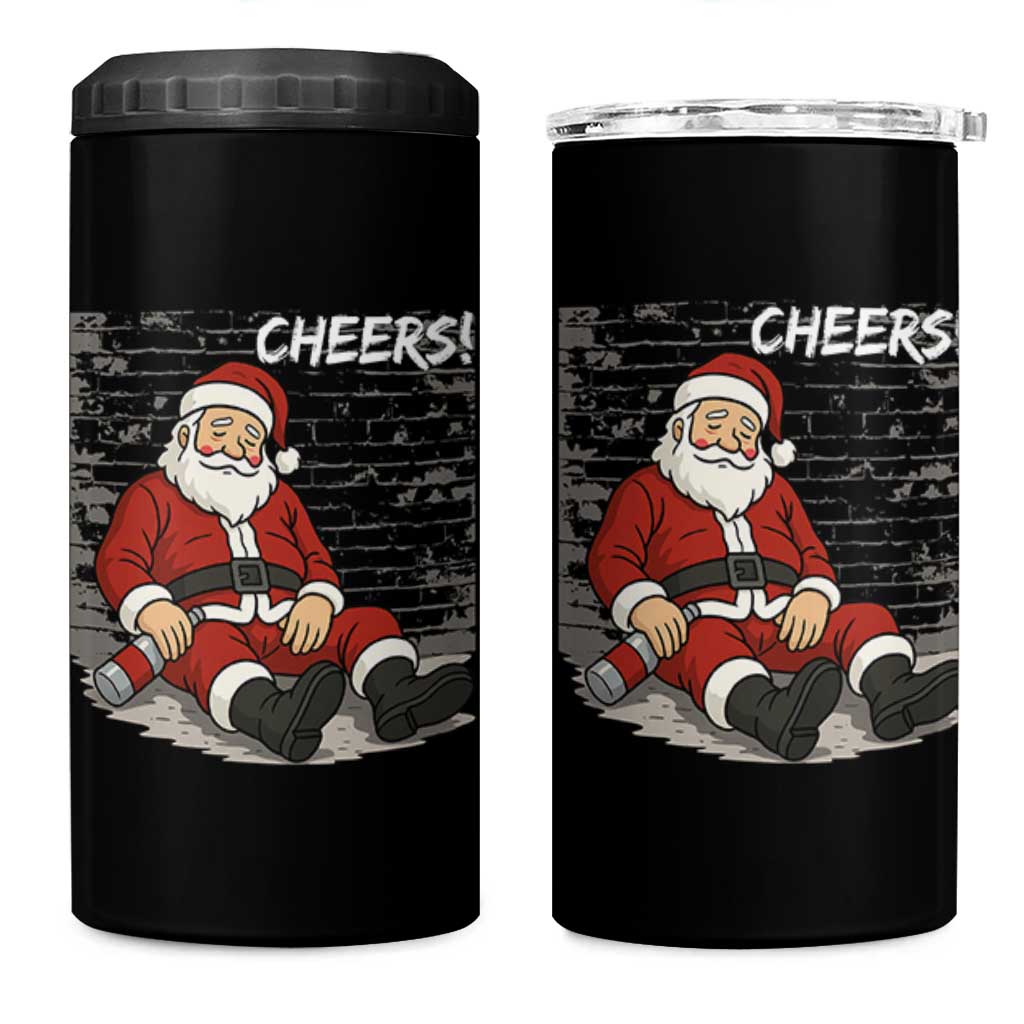 Funny Christmas Santa Claus Drinking Beer 4 in 1 Can Cooler Tumbler Wonderful Time - Wonder Print Shop