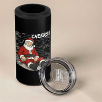 Funny Christmas Santa Claus Drinking Beer 4 in 1 Can Cooler Tumbler Wonderful Time - Wonder Print Shop