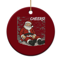Funny Christmas Santa Claus Drinking Beer Ceramic Ornament Wonderful Time - Wonder Print Shop