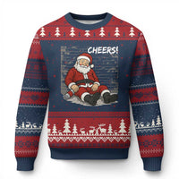 Funny Xmas Santa Claus Drinking Beer Ugly Christmas Sweater Wonderful Time - Wonder Print Shop