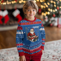 Funny Christmas Santa Claus Drinking Beer Hanukkah Ugly Sweater Wonderful Time - Wonder Print Shop