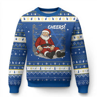 Funny Christmas Santa Claus Drinking Beer Hanukkah Ugly Sweater Wonderful Time - Wonder Print Shop
