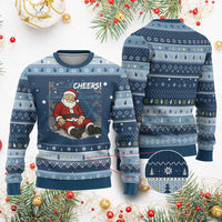 Funny Christmas Santa Claus Drinking Beer Hanukkah Ugly Sweater Wonderful Time - Wonder Print Shop