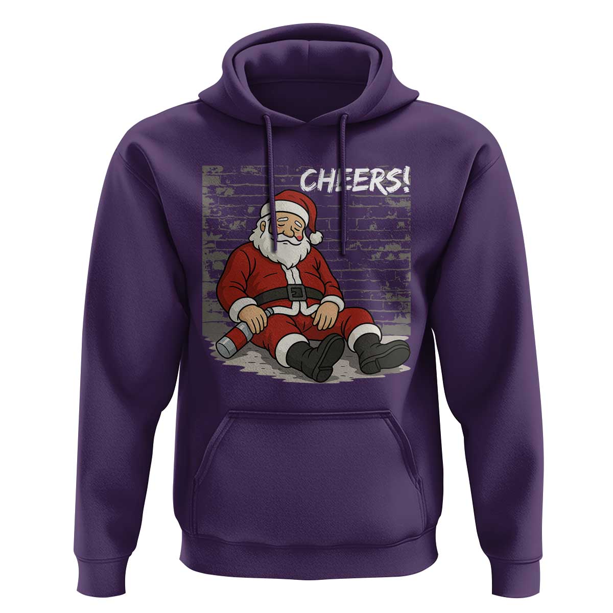 Funny Christmas Santa Claus Drinking Beer Hoodie Wonderful Time - Wonder Print Shop