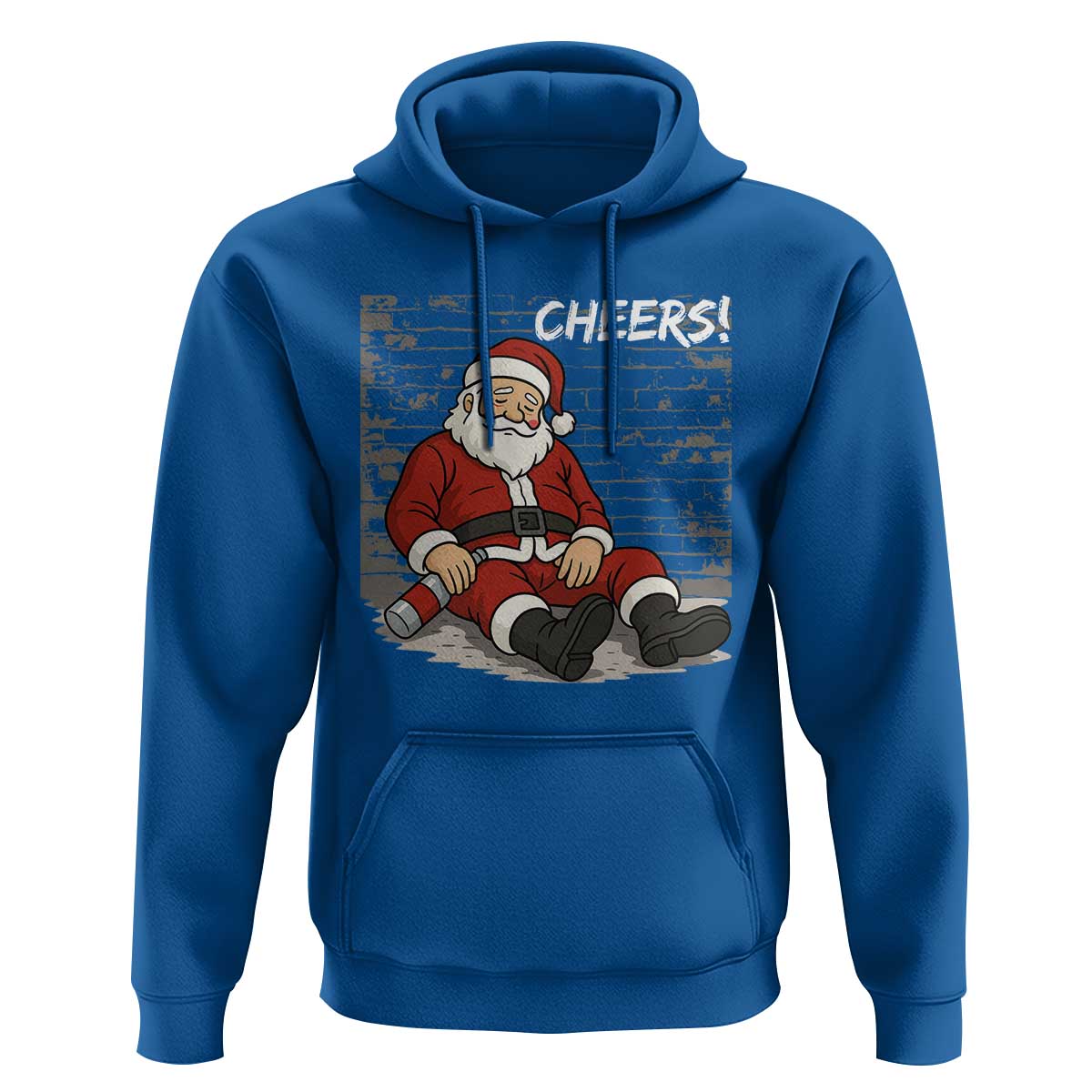 Funny Christmas Santa Claus Drinking Beer Hoodie Wonderful Time - Wonder Print Shop