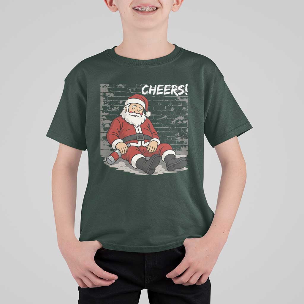 Funny Christmas Santa Claus Drinking Beer T Shirt For Kid Wonderful Time - Wonder Print Shop