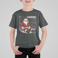 Funny Christmas Santa Claus Drinking Beer T Shirt For Kid Wonderful Time - Wonder Print Shop