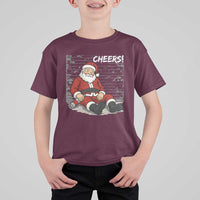 Funny Christmas Santa Claus Drinking Beer T Shirt For Kid Wonderful Time - Wonder Print Shop