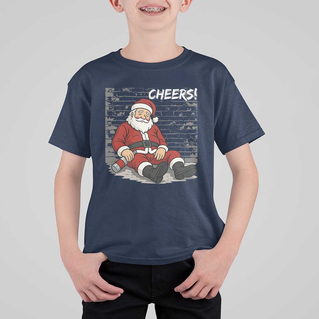 Funny Christmas Santa Claus Drinking Beer T Shirt For Kid Wonderful Time - Wonder Print Shop