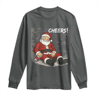 Funny Christmas Santa Claus Drinking Beer Long Sleeve Shirt Wonderful Time - Wonder Print Shop