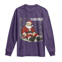 Funny Christmas Santa Claus Drinking Beer Long Sleeve Shirt Wonderful Time - Wonder Print Shop