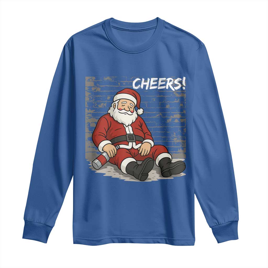 Funny Christmas Santa Claus Drinking Beer Long Sleeve Shirt Wonderful Time - Wonder Print Shop