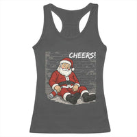 Funny Christmas Santa Claus Drinking Beer Racerback Tank Top Wonderful Time - Wonder Print Shop