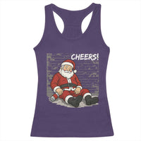 Funny Christmas Santa Claus Drinking Beer Racerback Tank Top Wonderful Time - Wonder Print Shop