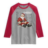 Funny Christmas Santa Claus Drinking Beer Raglan Shirt Wonderful Time - Wonder Print Shop