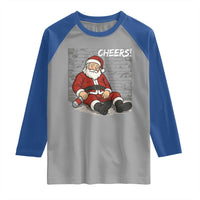 Funny Christmas Santa Claus Drinking Beer Raglan Shirt Wonderful Time - Wonder Print Shop