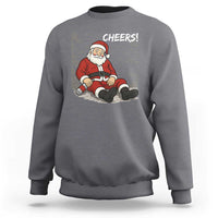Funny Christmas Santa Claus Drinking Beer Sweatshirt Wonderful Time - Wonder Print Shop