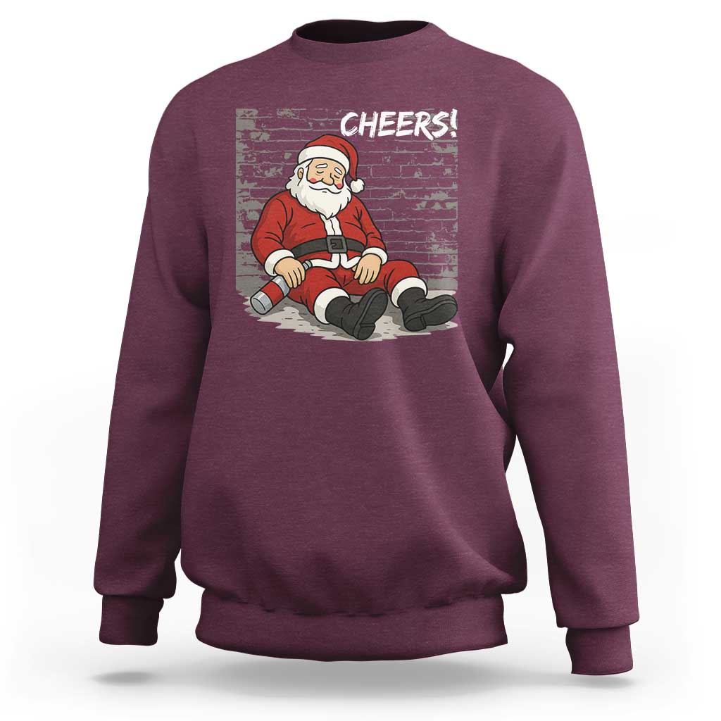 Funny Christmas Santa Claus Drinking Beer Sweatshirt Wonderful Time - Wonder Print Shop