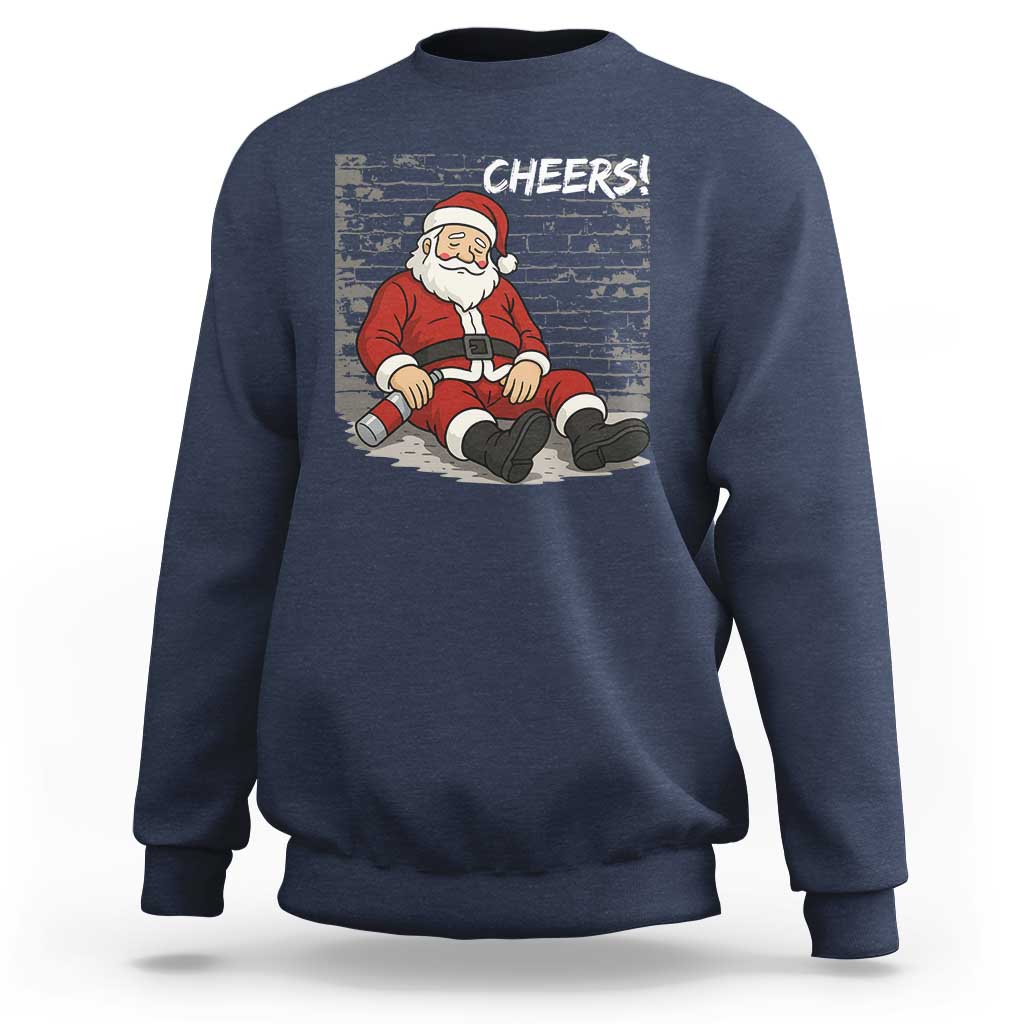 Funny Christmas Santa Claus Drinking Beer Sweatshirt Wonderful Time - Wonder Print Shop