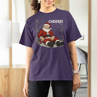 Funny Christmas Santa Claus Drinking Beer T Shirt For Women Wonderful Time - Wonder Print Shop