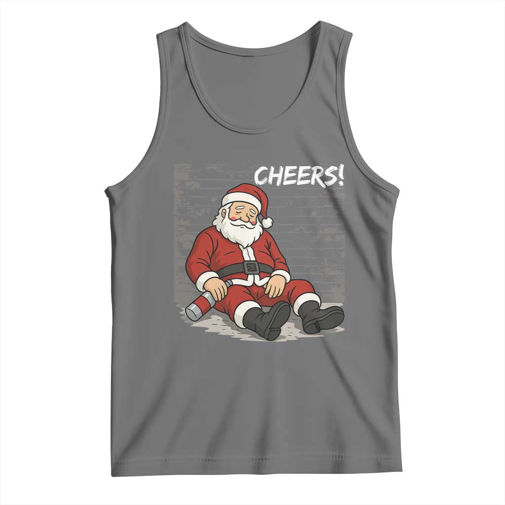 Funny Christmas Santa Claus Drinking Beer Tank Top Wonderful Time - Wonder Print Shop