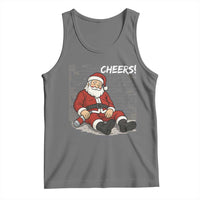 Funny Christmas Santa Claus Drinking Beer Tank Top Wonderful Time - Wonder Print Shop