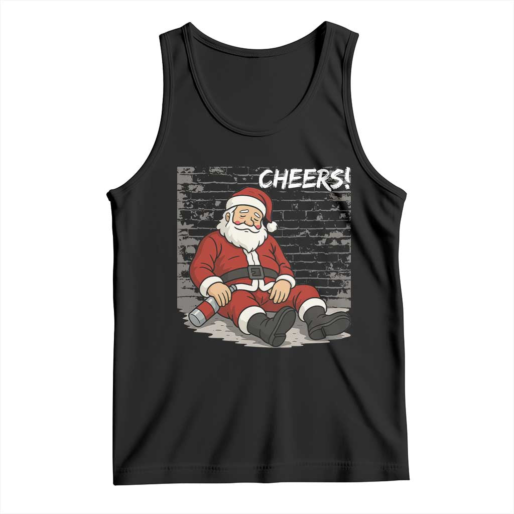 Funny Christmas Santa Claus Drinking Beer Tank Top Wonderful Time - Wonder Print Shop
