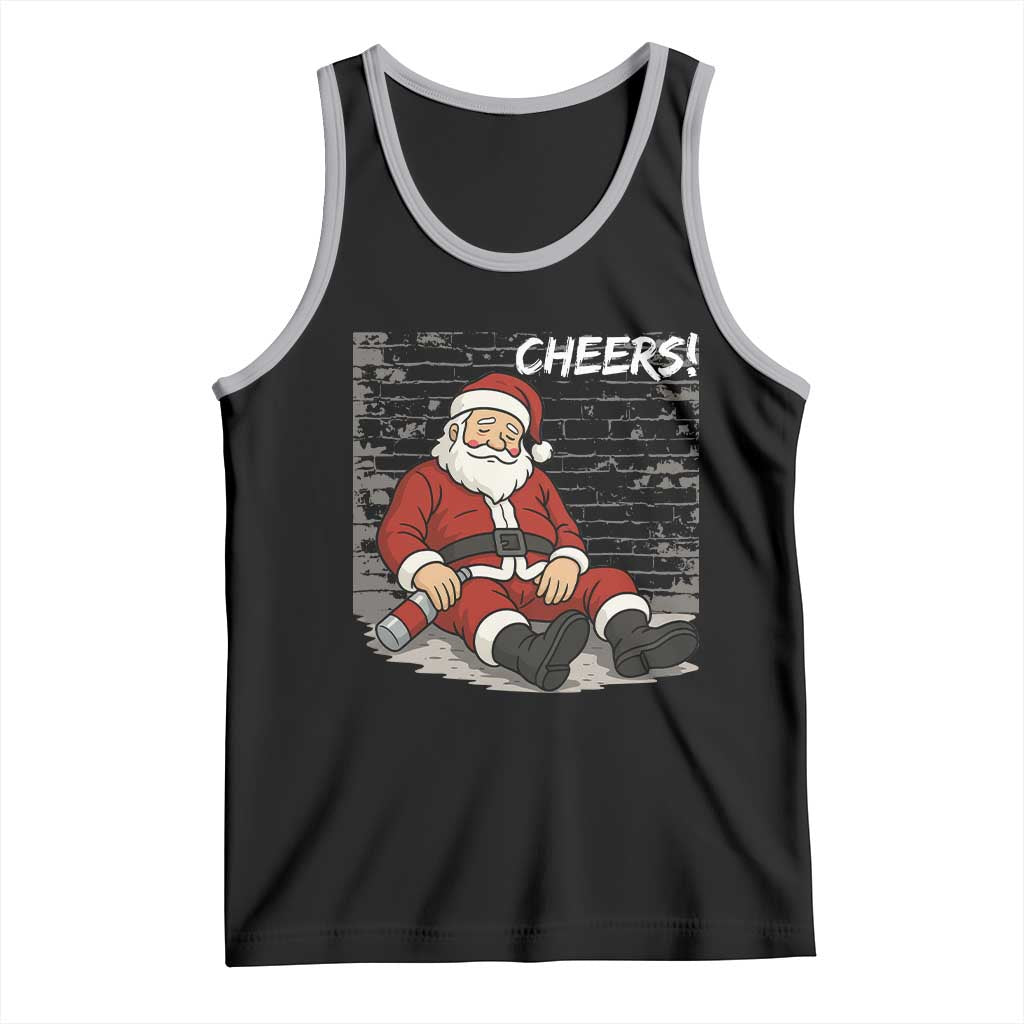 Funny Christmas Santa Claus Drinking Beer Tank Top Wonderful Time - Wonder Print Shop