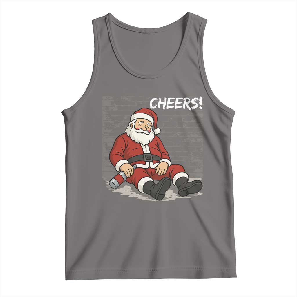 Funny Christmas Santa Claus Drinking Beer Tank Top Wonderful Time - Wonder Print Shop