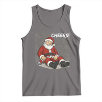 Funny Christmas Santa Claus Drinking Beer Tank Top Wonderful Time - Wonder Print Shop