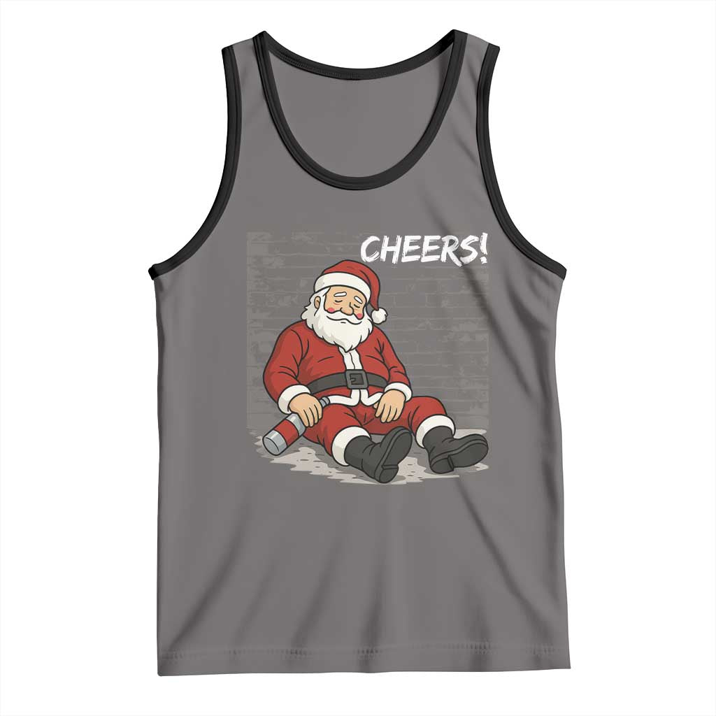 Funny Christmas Santa Claus Drinking Beer Tank Top Wonderful Time - Wonder Print Shop