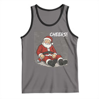 Funny Christmas Santa Claus Drinking Beer Tank Top Wonderful Time - Wonder Print Shop
