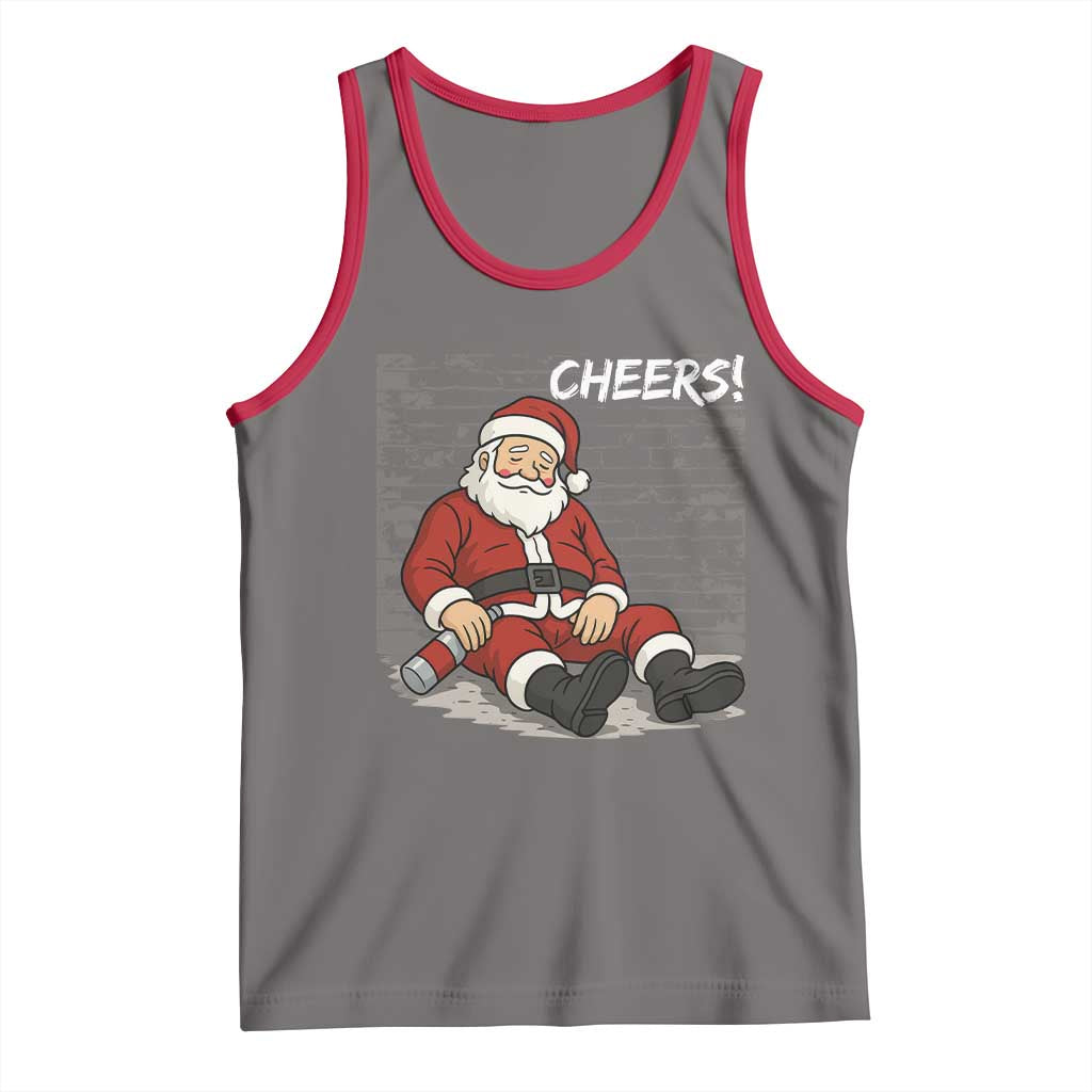 Funny Christmas Santa Claus Drinking Beer Tank Top Wonderful Time - Wonder Print Shop