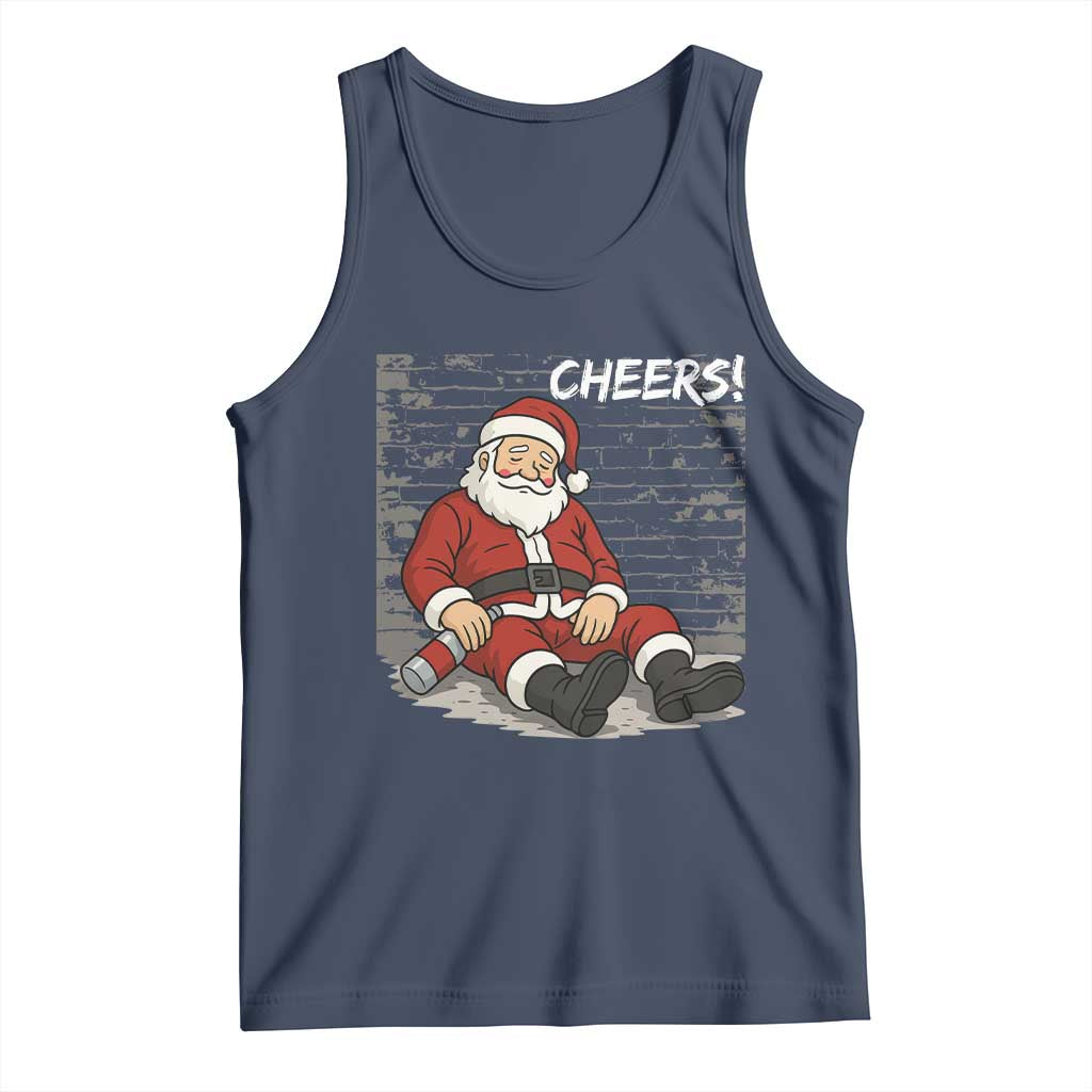 Funny Christmas Santa Claus Drinking Beer Tank Top Wonderful Time - Wonder Print Shop