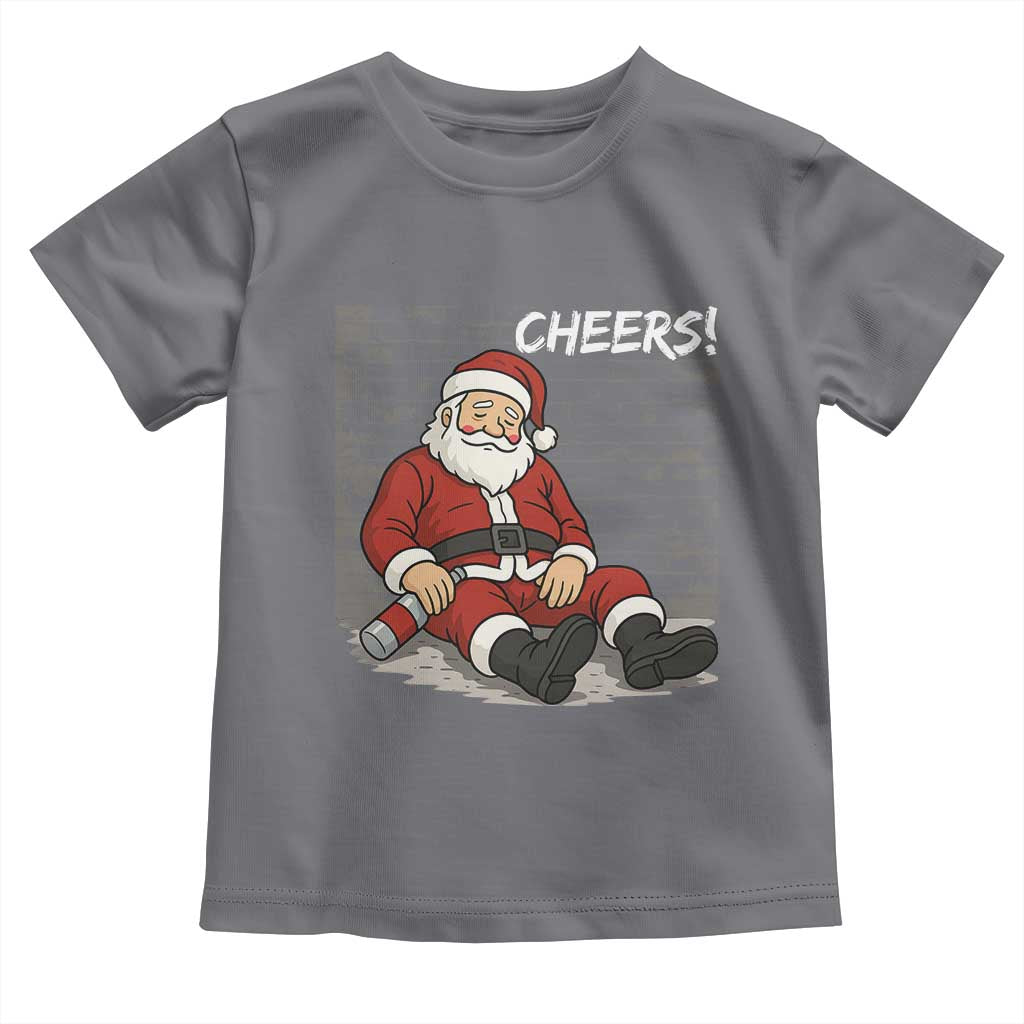 Funny Christmas Santa Claus Drinking Beer Toddler T Shirt Wonderful Time - Wonder Print Shop