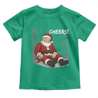 Funny Christmas Santa Claus Drinking Beer Toddler T Shirt Wonderful Time - Wonder Print Shop