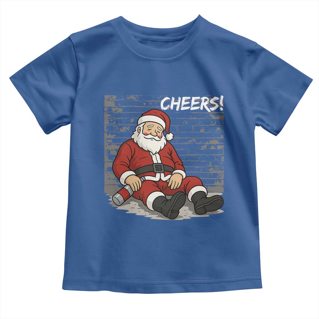 Funny Christmas Santa Claus Drinking Beer Toddler T Shirt Wonderful Time - Wonder Print Shop