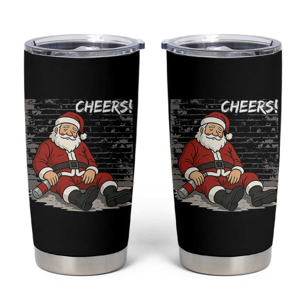 Funny Christmas Santa Claus Drinking Beer Tumbler Cup Wonderful Time - Wonder Print Shop