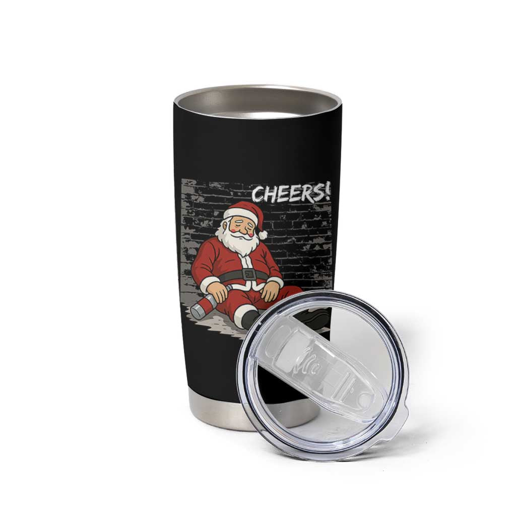 Funny Christmas Santa Claus Drinking Beer Tumbler Cup Wonderful Time - Wonder Print Shop