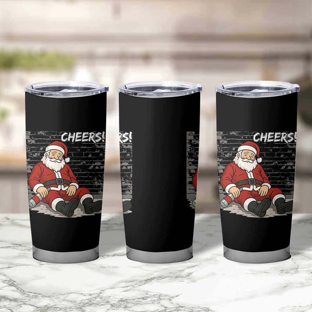 Funny Christmas Santa Claus Drinking Beer Tumbler Cup Wonderful Time - Wonder Print Shop