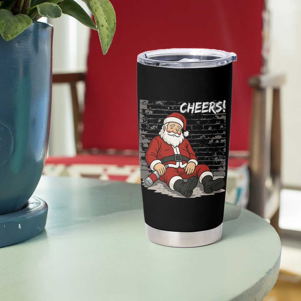 Funny Christmas Santa Claus Drinking Beer Tumbler Cup Wonderful Time - Wonder Print Shop